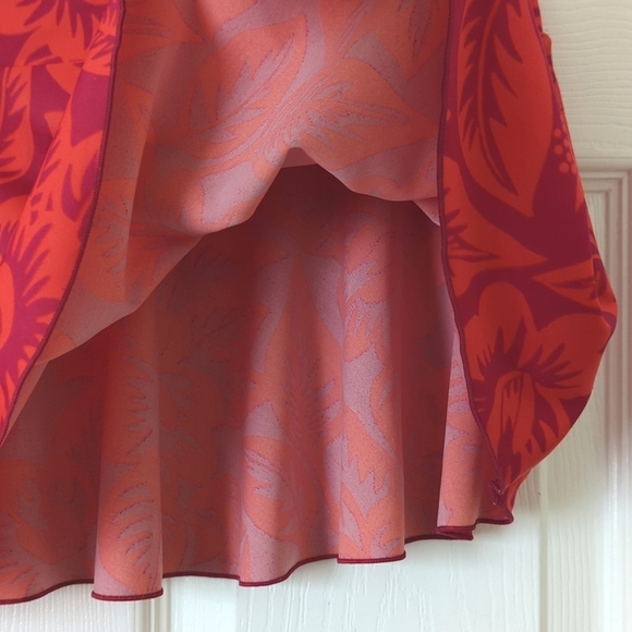 Victoria's Secret Tropical Floral Pull-On Flounce Cover Up Mini Skirt Fuschia L - Picture 7 of 9